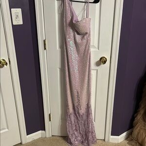 Elegant Sequin Lavender Prom Dress